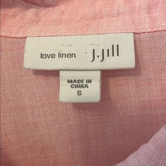 J. Jill 100% Linen Light Pink Long Sleeve Shirt - Picture 2 of 6
